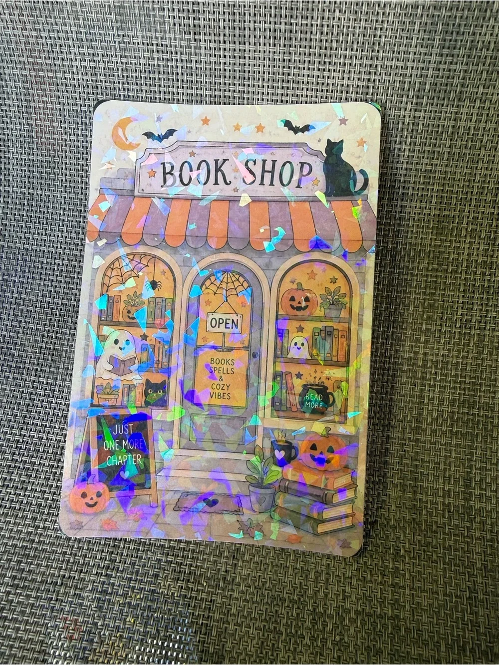 Cute Halloween Book Shop Kindle Insert - Orange & Black